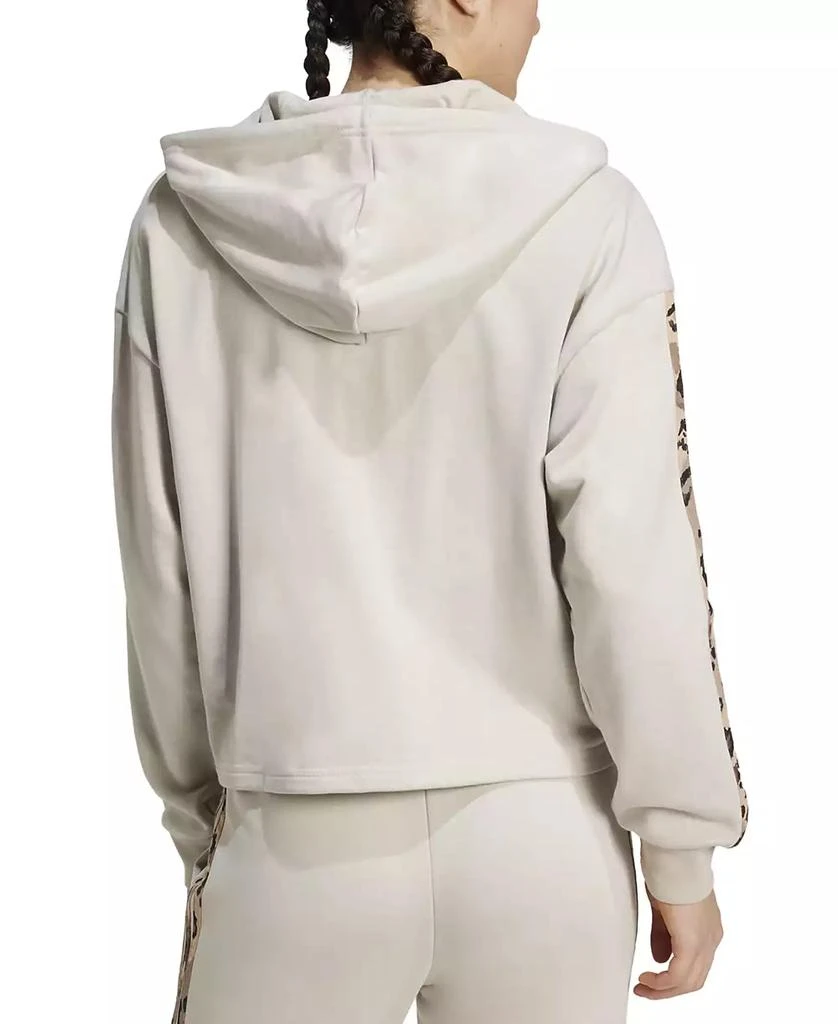 Adidas Women's Animal-Print 3-Stripe French Terry Zip Hoodie