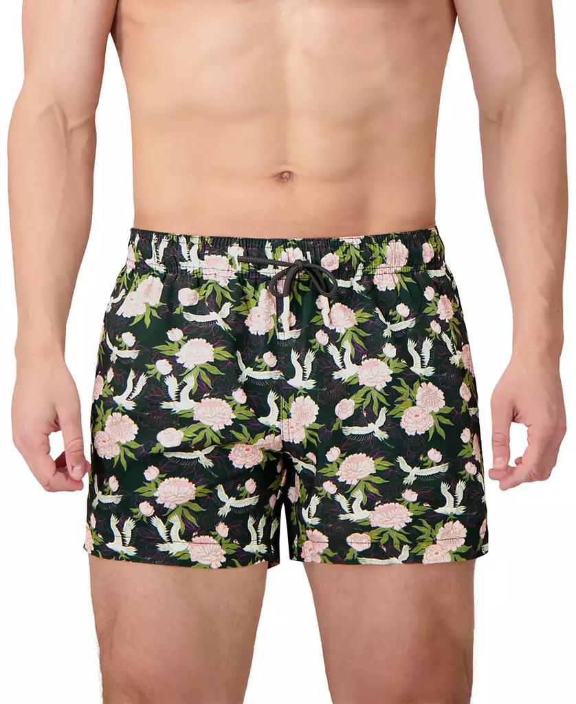 Sunset and Vines Men's Floral Woven Swim Trunks