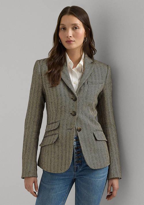 Lauren Ralph Lauren Ralph Lauren Womens Herringbone Tweed Blazer