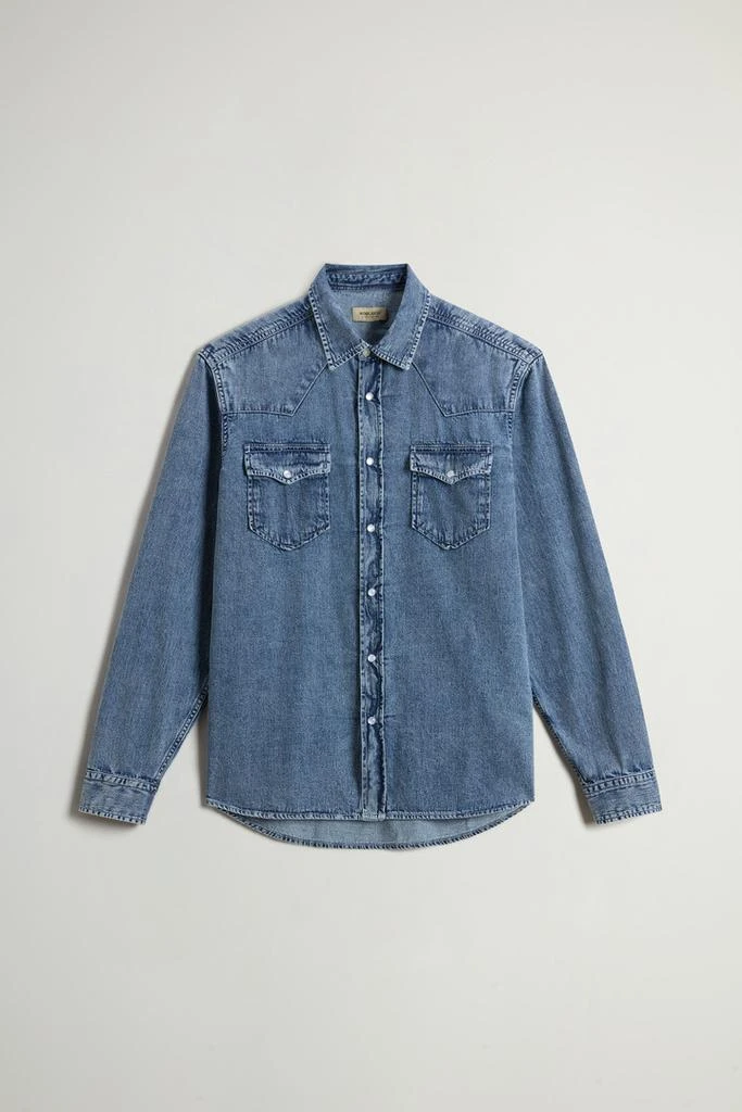 Woolrich Shirt in Pure Cotton Denim - Men - Blue 5