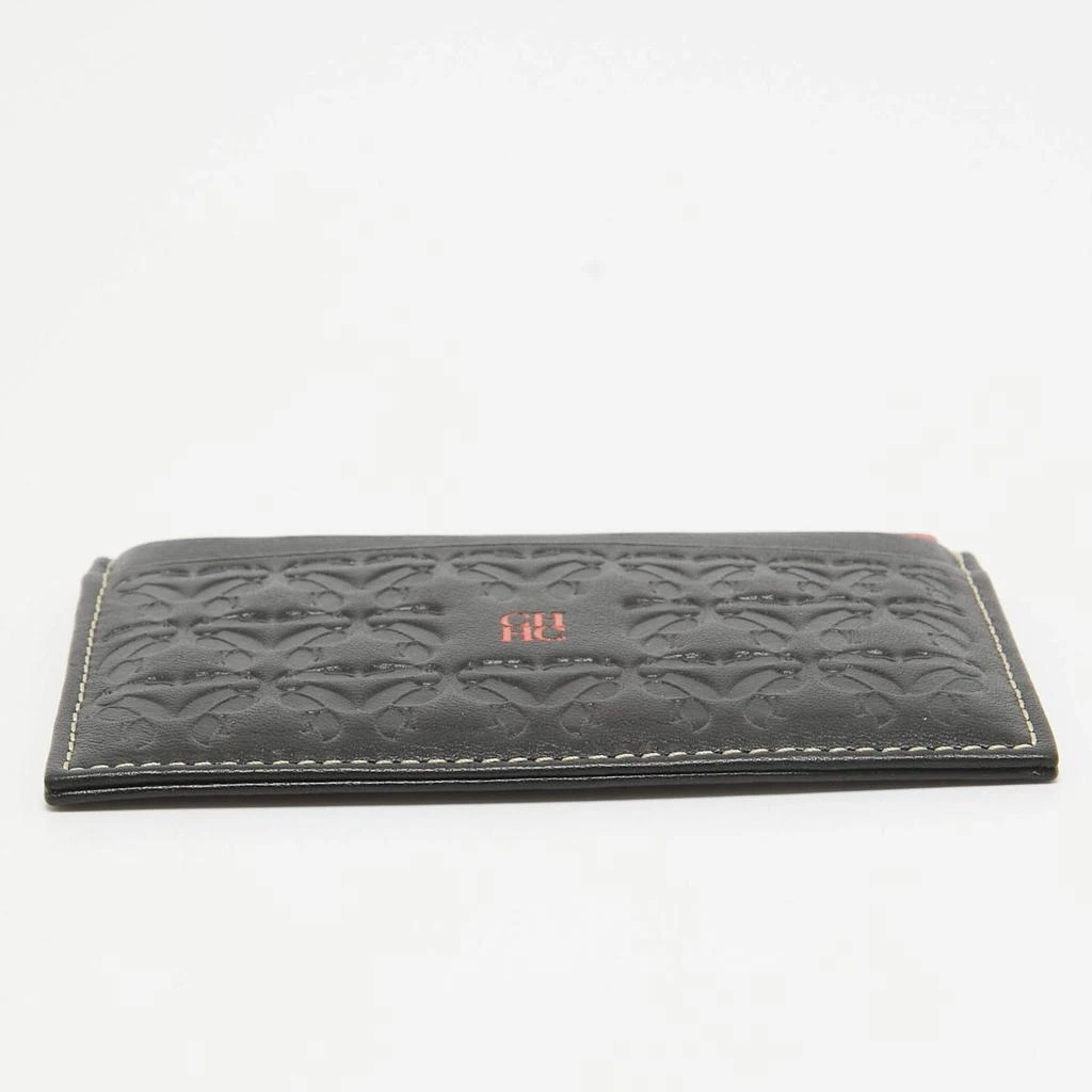 CH Carolina Herrera CH Carolina Herrera Black/Red Embossed Leather Card Holder 6