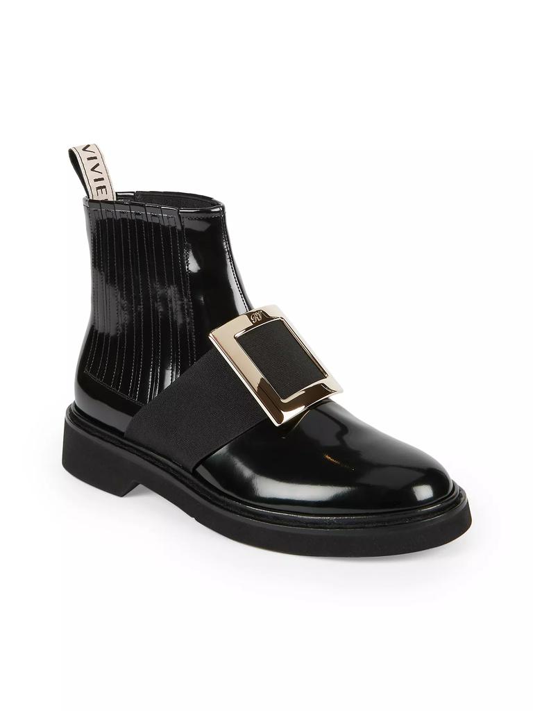 Roger Vivier Viv Rangers Patent Leather Chelsea Boots