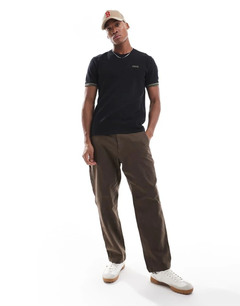 Barbour Barbour International Spencer textured tipped t-shirt in black 3