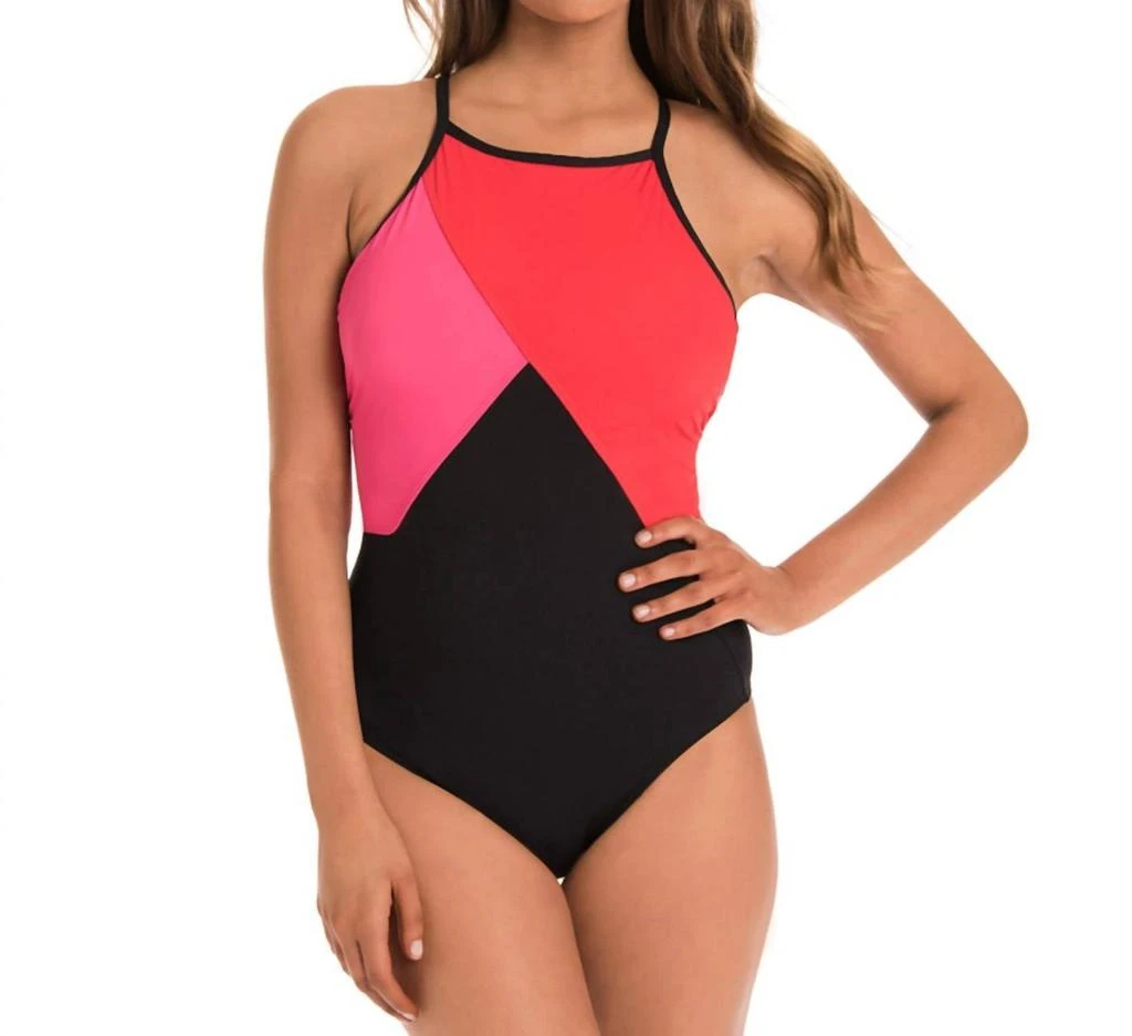 Amoressa High Neck One Piece Swimsuit In Amo Solitaire 1