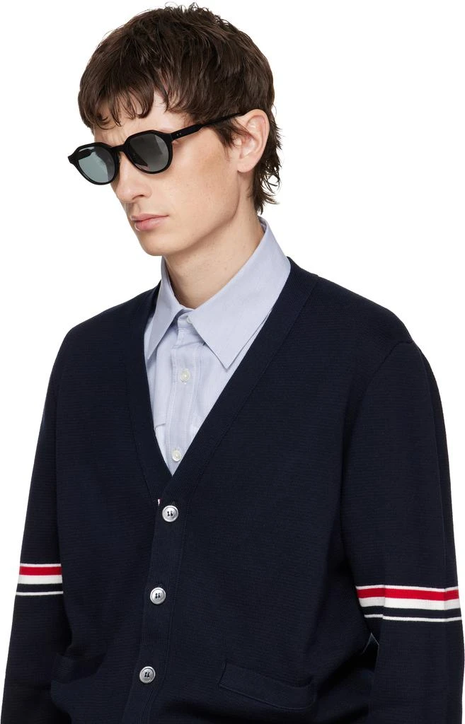 Thom Browne Black Acetate Oval Sunglasses 4