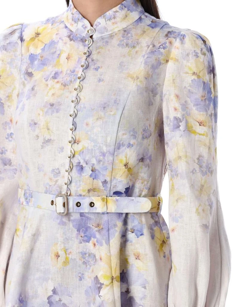 knee length dresses for ladies Zimmermann Illustration Buttoned Mini