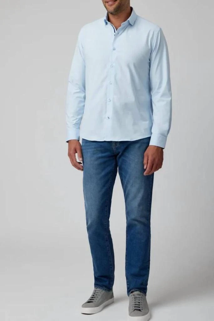 STONE ROSE Long Sleeve Dry Touch Shirt In Light Blue 5
