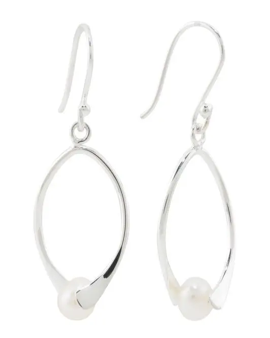 SEED & SAGE Made In Mexico Sterling Silver Plated Pearl Drop Earrings