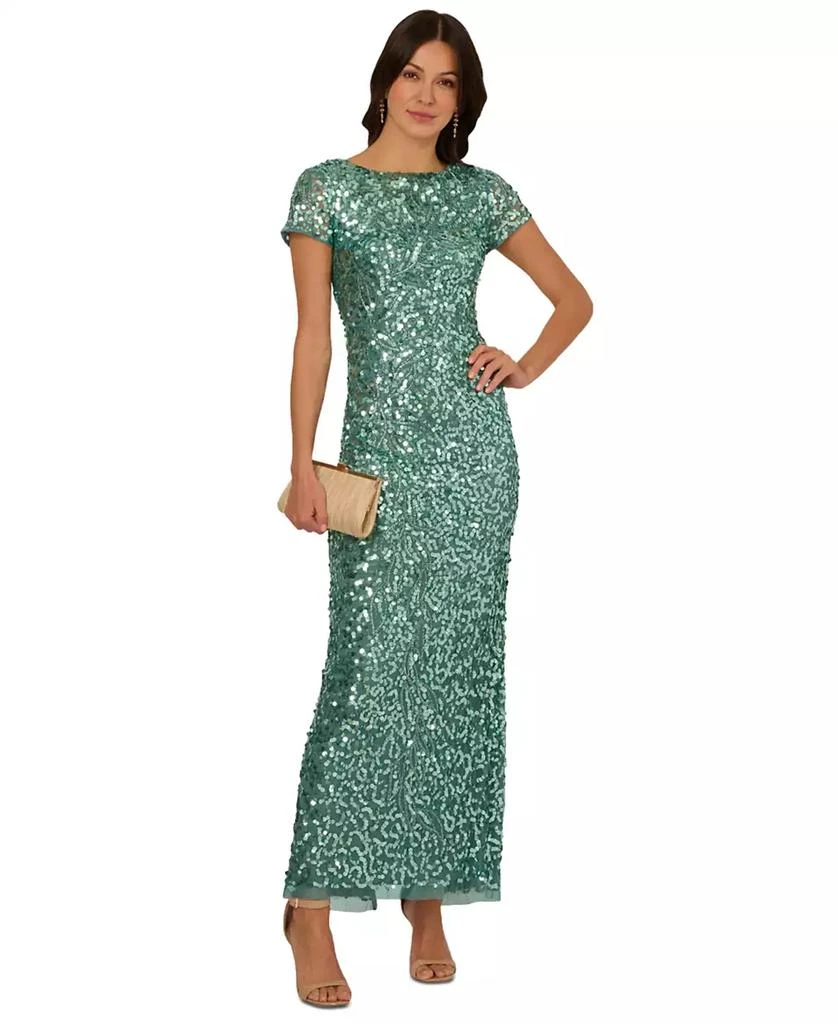 Adrainna Papell Women's Embellished Short-Sleeve Gown – On Sale