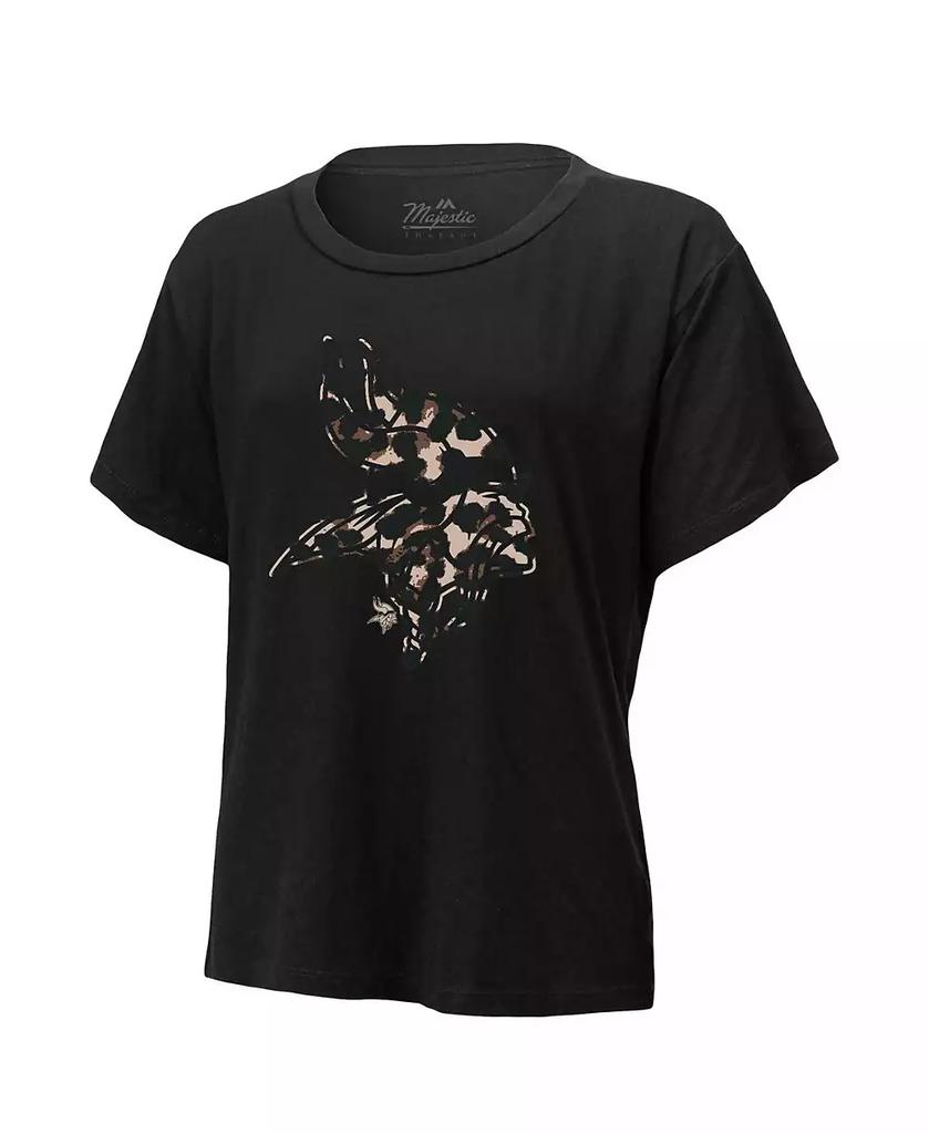 Majestic Women's Threads Justin Jefferson Black Minnesota Vikings Leopard Player Name and Number T-shirt