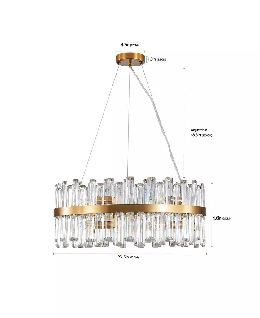 Streamdale Furniture Luxury Crystal Chandelier, 23.6", Decorative LED Lighting 2