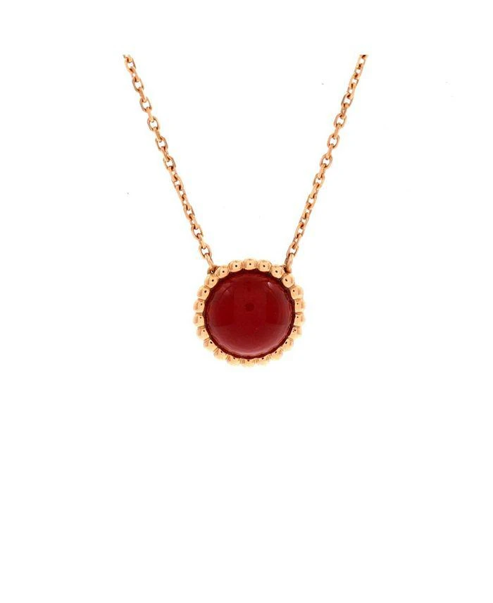 Pre-Owned Van Cleef 
Arpels Perlee Couleurs Pendant Necklace 18K Rose Gold and Carnelian 16.5"