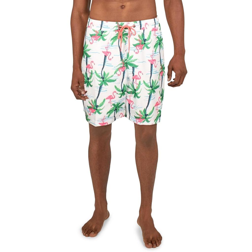 Club Room Flamingo Island Mens Printed 7" Inseam Swim Trunks
