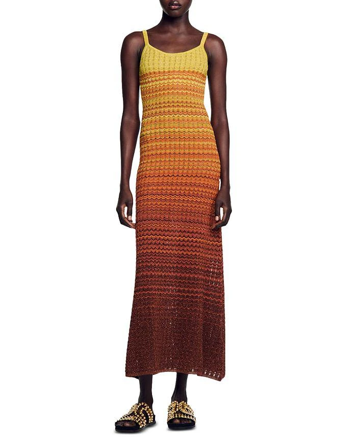 Sandro Desert Pointelle Knit Maxi Dress 1