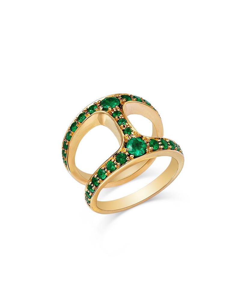 Hoorsenbuhs 18K Yellow Gold Brute Phantom Emerald Ring - JEWELRY