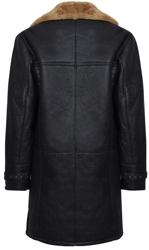 Infinity Leather Mens Warm Shearling Sheepskin Crombie Coat-Cologne 3