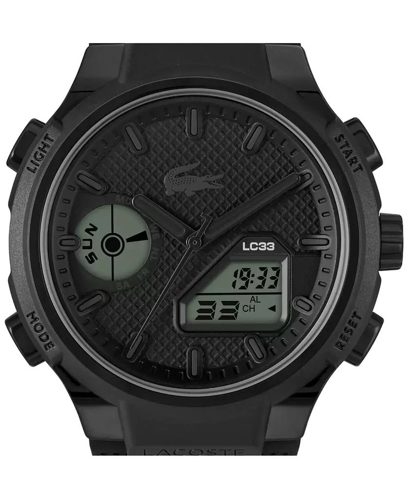 Lacoste Men's LC33 Black Silicone Strap Watch, 44.8mm 4