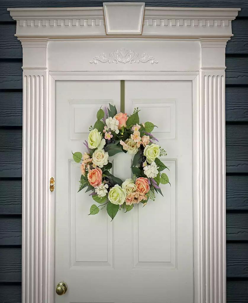 National Tree Company 24 Rose and Peony Flowers Wreath