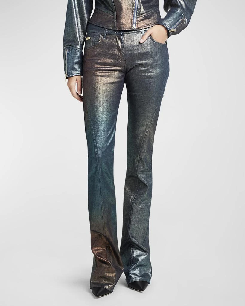 Alberta Ferretti Denim Effect Bootcut Trousers 1