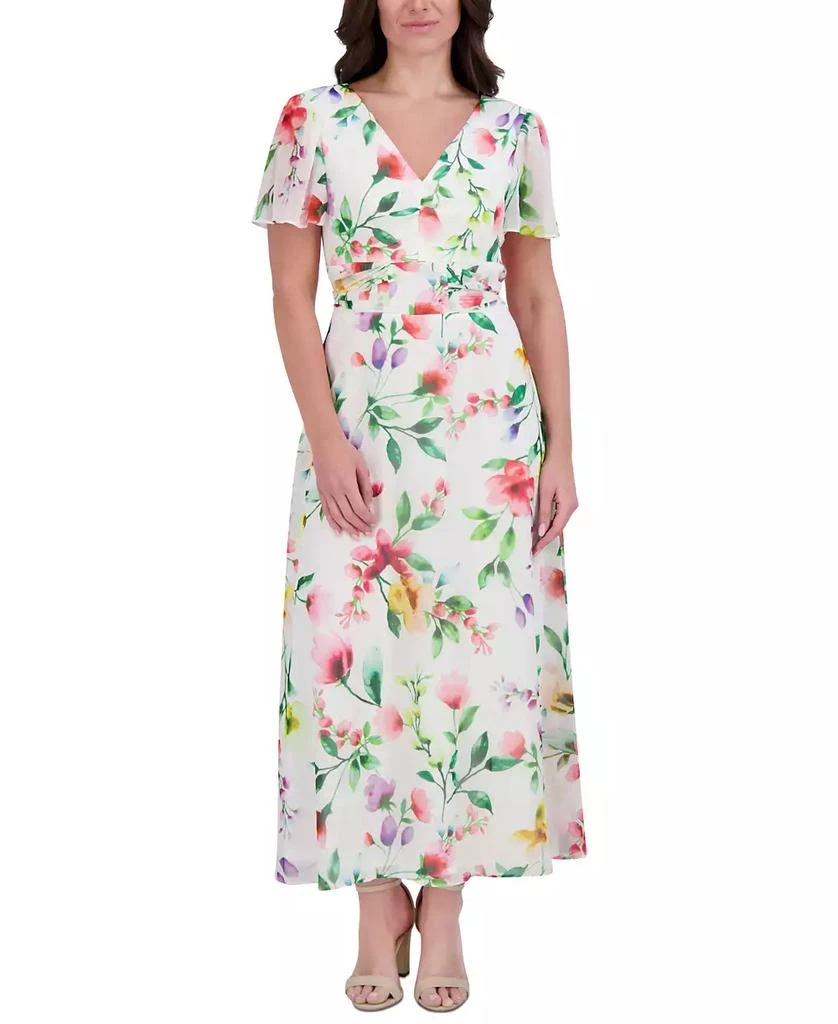 Kensie Women's Floral Print Sleeveless A-Line Midi Dress 1