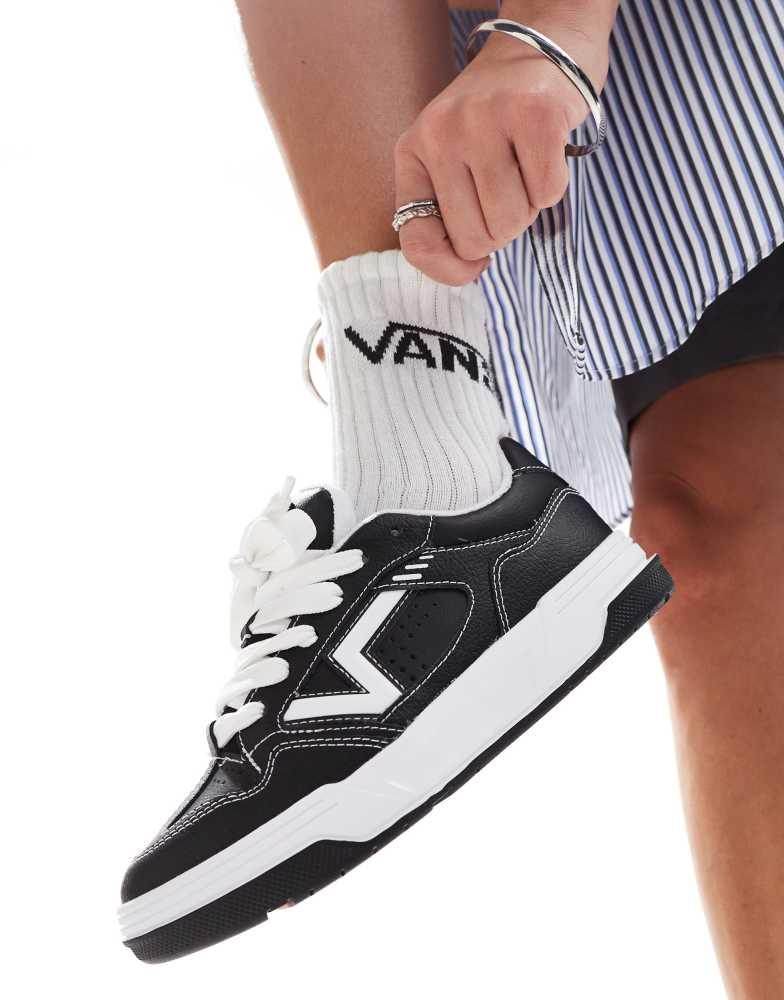 Vans Vans upland chunky leather trainers in black and white