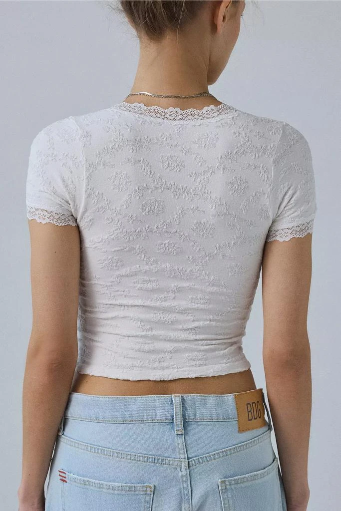 Out From Under Out From Under Bella Seamless Knit Lace Trim Crop Tee 4
