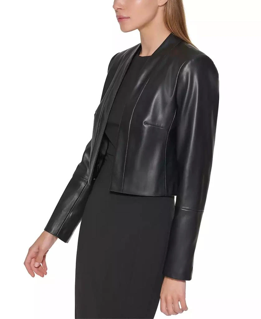 Calvin Klein Women's Faux-Leather Shrug 3