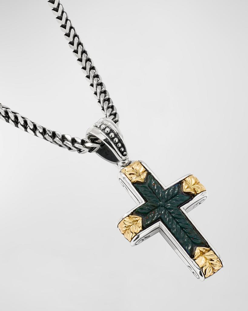 Konstantino Men's Two-Tone Bloodstone Cross Pendant