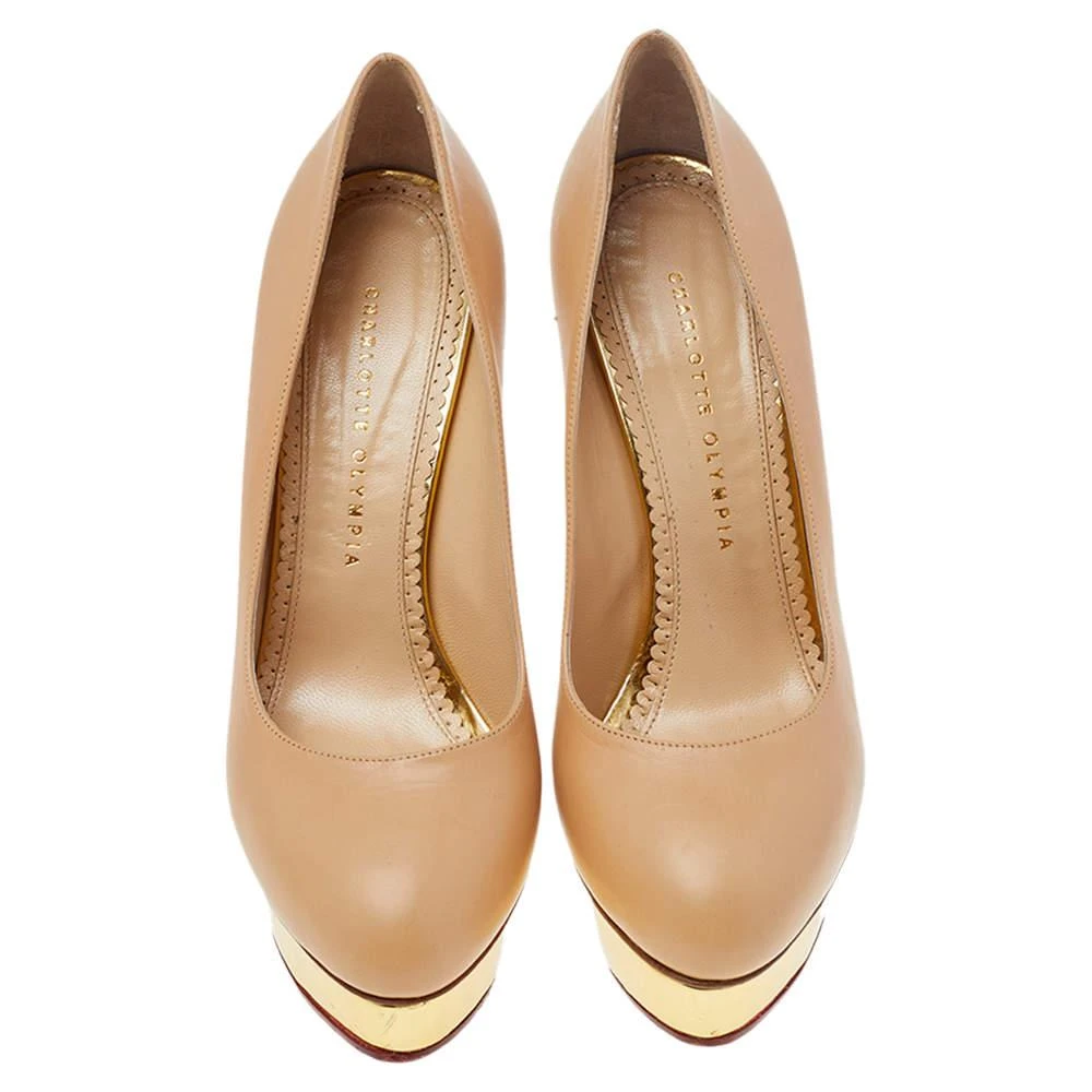 Charlotte Olympia Charlotte Olympia Beige Leather Dolly Platform Pumps Size 40 3