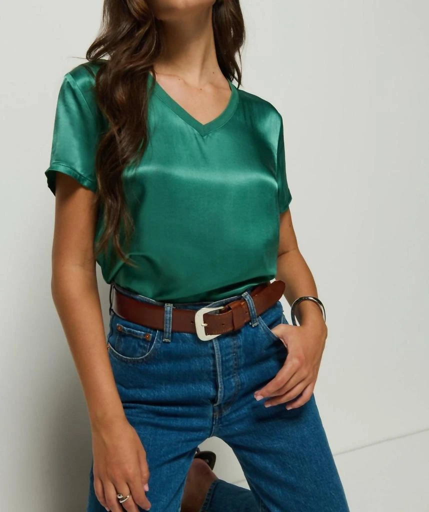 Nation LTD June V Neck Tee In Green 1