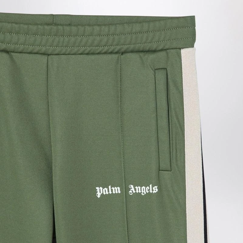 Palm Angels Military green jogging trousers with logo 3