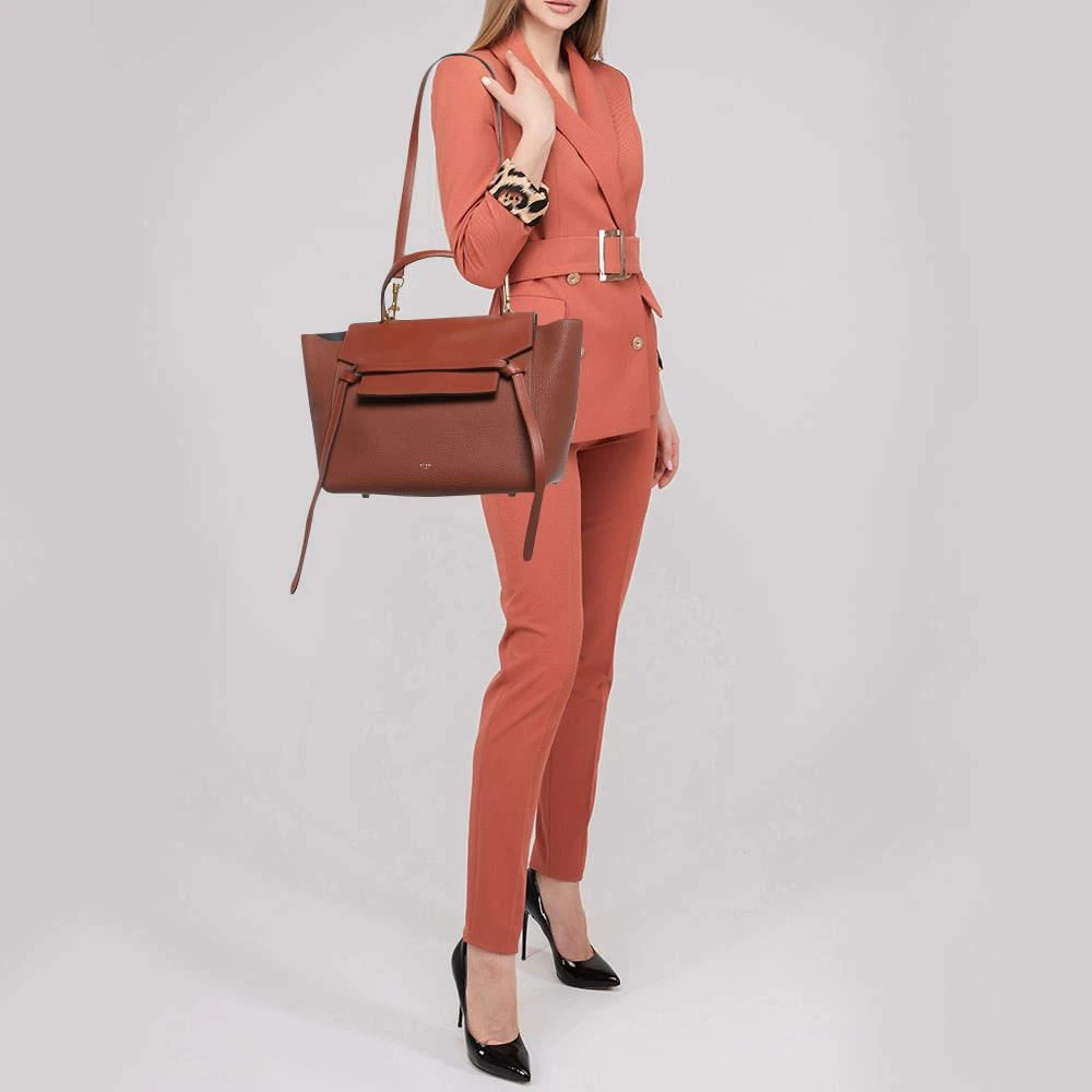Celine Celine Brown Leather Mini Belt Top Handle Bag 2