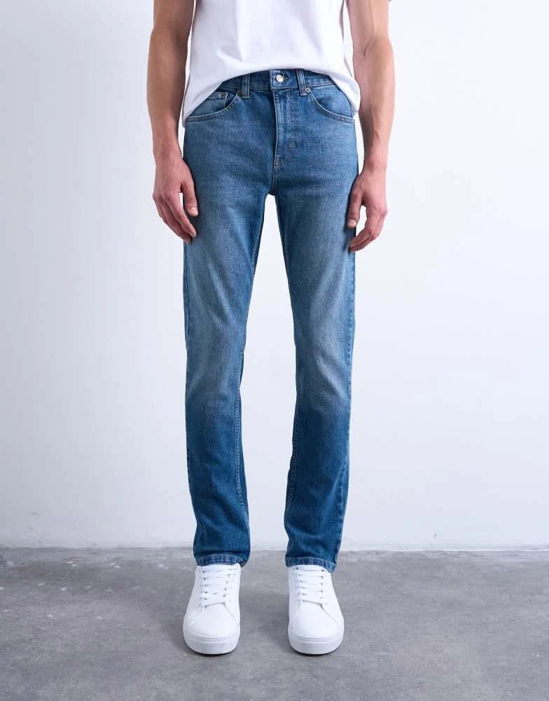 Topman Topman stretch skinny jean in mid wash 1
