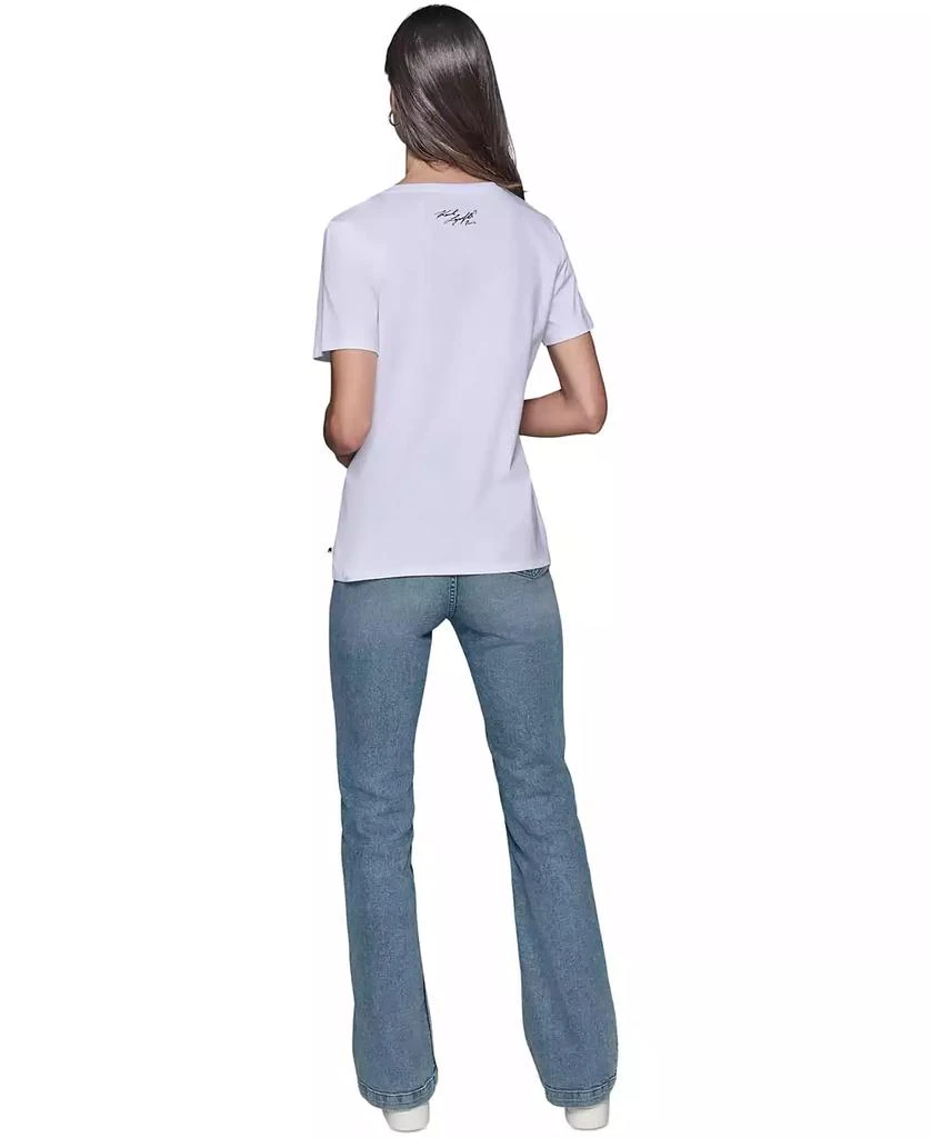 Karl Lagerfeld Paris Women's Embellished Paris Scene Graphic T-Shirt 6