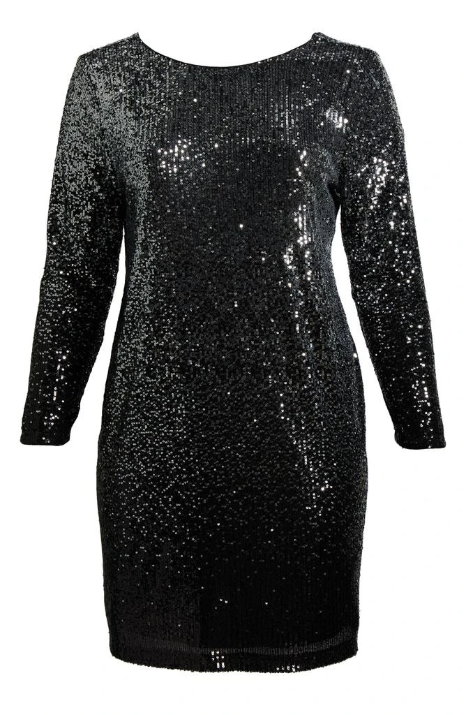 Chelsea28 Long Sleeve Sequin Cocktail Minidress 5
