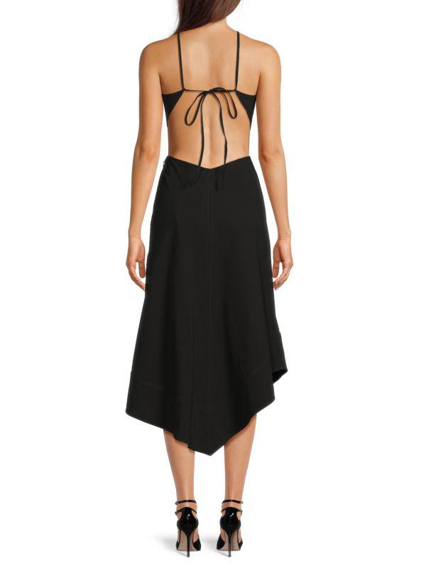 A.L.C. Halterneck Cutout Asymmetric Midi Dress