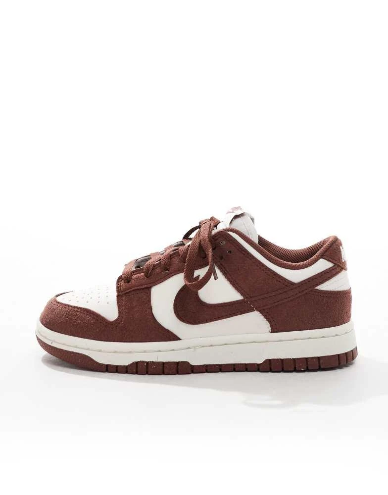 NIKE Nike Dunk Low trainers in white and burgundy 2