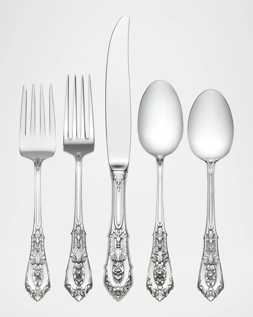 Wallace Silversmiths Rose Point 46-Piece Flatware Set, Service for 8 1