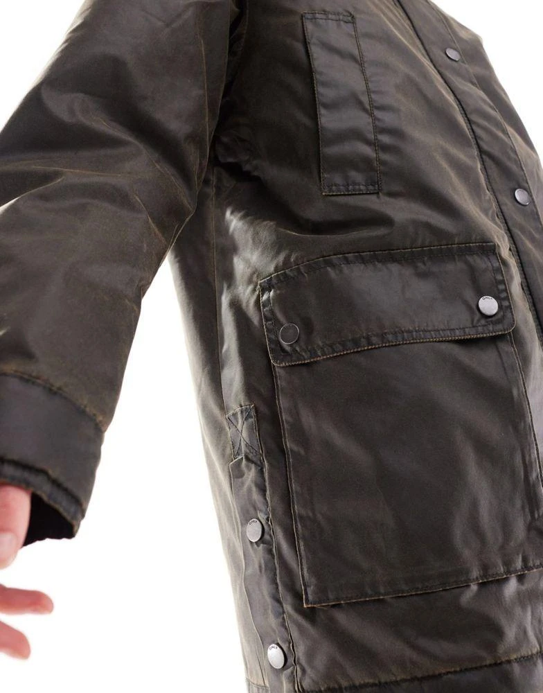 ONLY ONLY parka jacket with contrast collar in washed black 3
