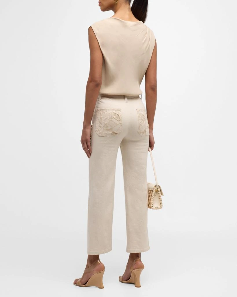 Ramy Brook Talia High-Rise Straight-Leg Embroidered Jeans 5