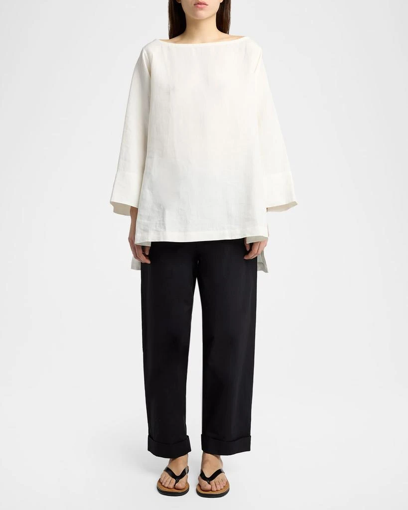 The Row Junia Boat-Neck Linen Top 2