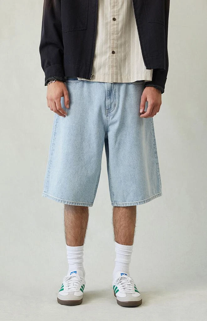 PacSun Light Indigo Extreme Baggy Denim Shorts 3