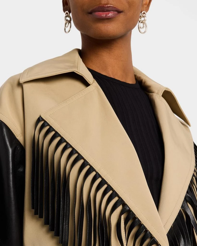 Nanushka Kazia Fringe Trench Coat 5