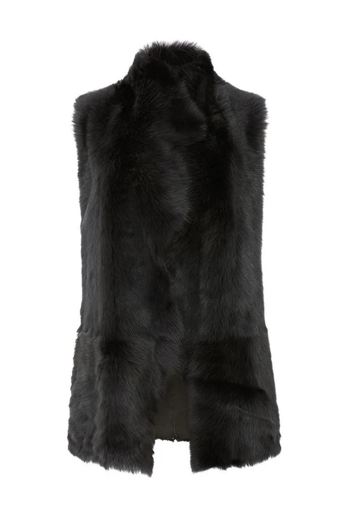 Gushlow & Cole Natural edge mid-length shearling gilet 1