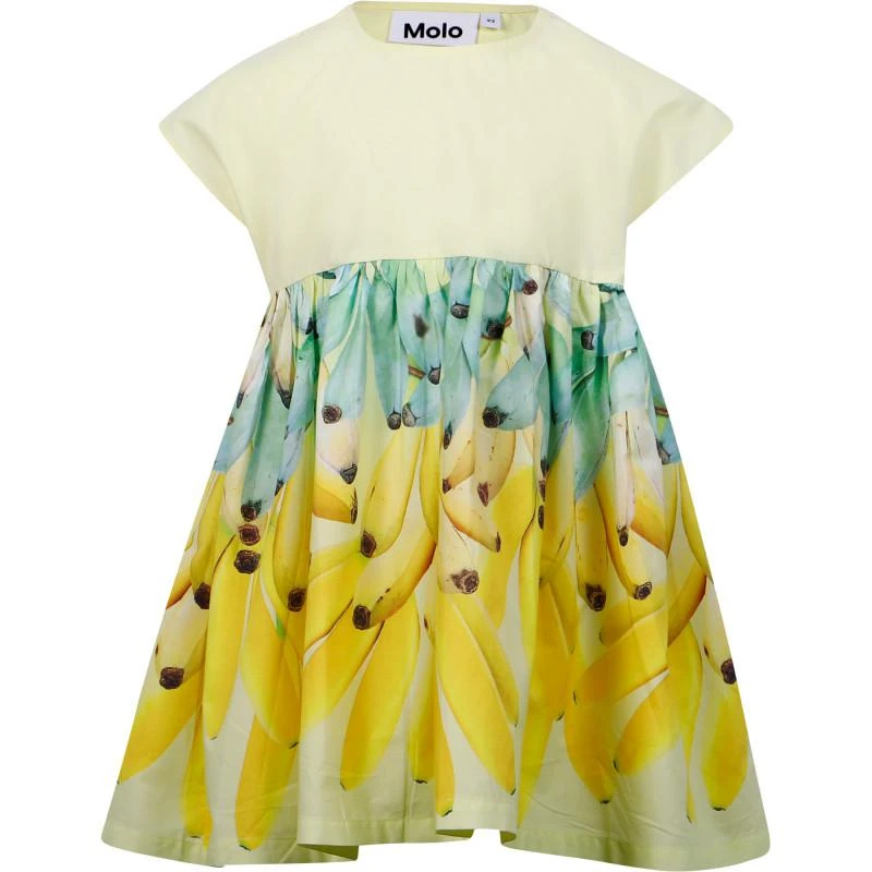 MOLO Mini bananas print dress in yellow 1