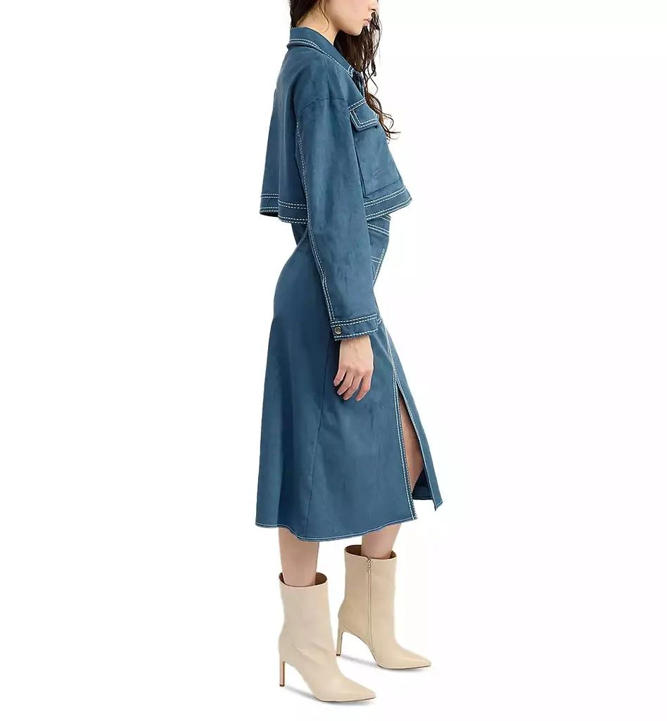 En Saison Women's Robin Faux-Suede Boxy Shacket 3