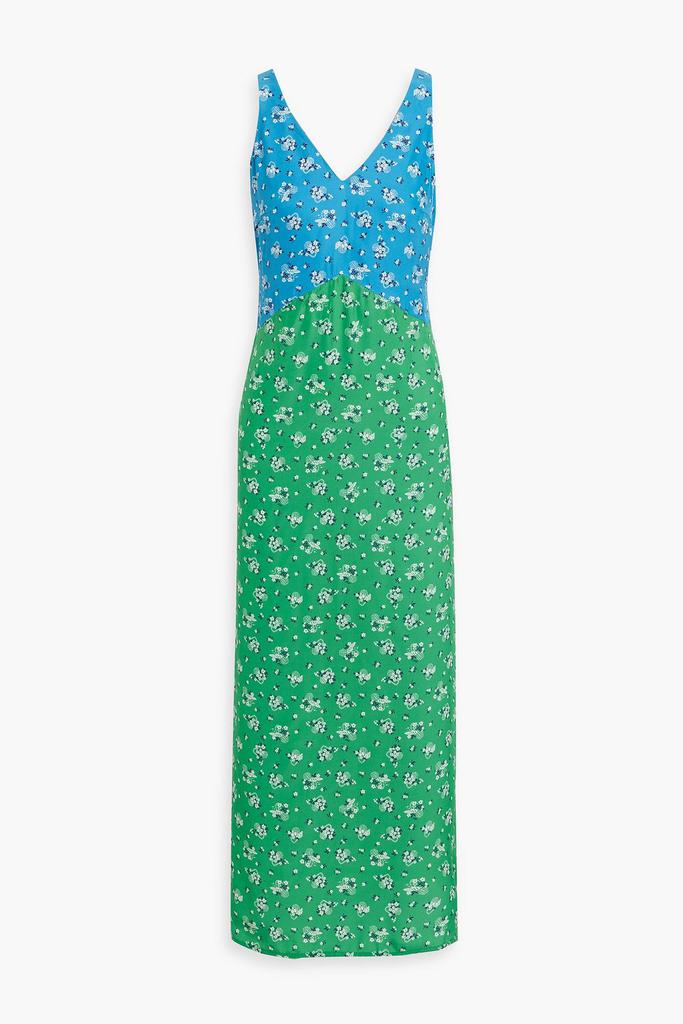 HVN Max printed silk-satin maxi dress