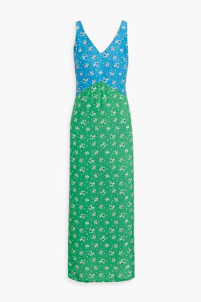 HVN Max printed silk-satin maxi dress 1