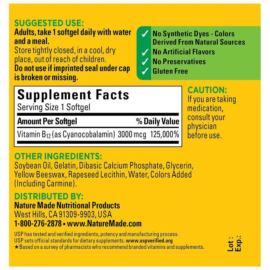 Nature Made Extra Strength Vitamin B12 3000 mcg Softgels 4
