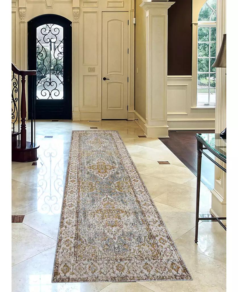 Amer Rugs Eternal ETE-3 Aqua/Ivory 2'7" x 7'6" Runner Rug